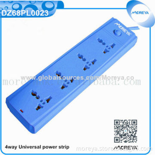 Universal Standard Power Strip with 4 Sockets Outlet, Extension Cable and Surge, Overload Protector